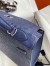 Hermes Kelly Sellier 32cm Handmade Bag In Blue Iris Ostrich Leather
