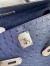 Hermes Kelly Sellier 32cm Handmade Bag In Blue Iris Ostrich Leather