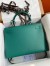 Hermes Kelly Sellier 35 Handmade Bag In Malachite Epsom Calfskin 