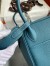 Hermes Lindy 30 Handmade Bag In Blue Jean Clemence Leather