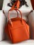 Hermes Lindy 30 Handmade Bag In Orange Clemence Leather