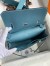 Hermes Jypsiere Mini Handmade Bag In Blue Jean Evercolor Calfskin