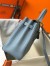 Hermes Kelly 28cm Retourne Bag in Blue Lin Clemence Leather with GHW