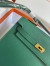 Hermes Kelly En Desordre 20 Handmade Bag in Malachite Epsom Calfskin