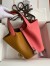 Hermes Picotin Lock 18 Bicolor Handmade Bag in Sesame and Rose Azalee Clemence Leather