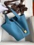 Hermes Picotin Lock 18 Handmade Bag in Blue Jean Clemence Leather