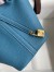 Hermes Picotin Lock 18 Handmade Bag in Blue Jean Clemence Leather