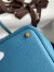 Hermes Picotin Lock 18 Handmade Bag in Blue Jean Clemence Leather