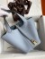 Hermes Picotin Lock 18 Handmade Bag in Blue Lin Clemence Leather