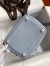 Hermes Picotin Lock 18 Handmade Bag in Blue Lin Clemence Leather