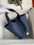 Hermes Picotin Lock 18 Handmade Bag in Blue Saphir Clemence Leather