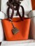 Hermes Picotin Lock 22 Bicolor Handmade Bag in Orange and Burgundy Swift Leather