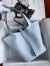 Hermes Picotin Lock 22 Handmade Bag in Blue Brume Clemence Leather