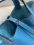 Hermes Picotin Lock 22 Handmade Bag in Blue Jean Clemence Leather