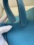Hermes Picotin Lock 22 Handmade Bag in Blue Jean Clemence Leather