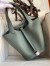 Hermes Picotin Lock 22 Handmade Bag in Vert Amande Clemence Leather