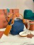 Loro Piana Bale Small Bag in Blue Denim 