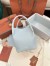 Loro Piana Bale Small Bag in Light Blue Grained Leather