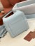 Loro Piana Bale Small Bag in Light Blue Grained Leather