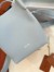 Loro Piana Bale Small Bag in Light Blue Grained Leather
