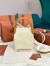 Loro Piana Bale Small Bag in White/Tan Grained Leather