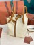 Loro Piana Bale Small Bag in White/Tan Grained Leather