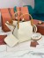 Loro Piana Bale Small Bag in White/Tan Grained Leather