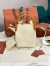 Loro Piana Bale Small Bag in White/Tan Grained Leather