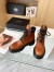 Prada Chelsea Boots in Cognac Leather and Re-Nylon