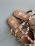 Valentino Garavani Rockstud Flat Mules In Opal-grey Patent Leather
