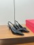 Valentino Rockstud Bow Slingback Pumps 60mm in Black Patent Leather 