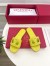 Valentino VLogo Cut-out Slide Sandals in Yellow Leather