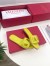 Valentino VLogo Cut-out Slide Sandals in Yellow Leather
