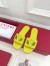 Valentino VLogo Cut-out Slide Sandals in Yellow Leather