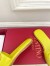 Valentino VLogo Cut-out Slide Sandals in Yellow Leather