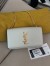 Saint Laurent Kate Chain Small Bag In White Grained Leather