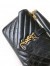 Saint Laurent College Mini Chain Bag in Black Crackled Leather