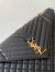 Saint Laurent Envelope Large Bag In Black Grained Leather