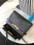 Saint Laurent Manhattan Shoulder Bag in Black Crocodile Embossed Calfskin
