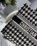 Dior Medium Book Tote Bag in Black and White Houndstooth Embroidery