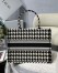 Dior Medium Book Tote Bag in Black and White Houndstooth Embroidery