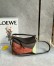 Loewe Puzzle Small Bag in Tan Suede and Chocolate Calfskin