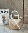 Loewe Mini Puzzle Fold Tote Bag in White/Beige Calfskin