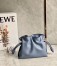 Loewe Mini Flamenco Clutch Bag In Atlantic Blue Calfskin