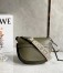 Loewe Gate Small Bag in Green Calfskin with Jacquard Shoulder Strap