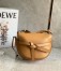 Loewe Gate Small Bag in Brown Calfskin with Jacquard Shoulder Strap