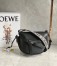 Loewe Gate Small Bag in Black Calfskin with Jacquard Shoulder Strap