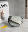 Loewe Gate Dual Mini Bag in Ash Grey Calfskin with Jacquard Shoulder Strap