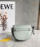 Loewe Gate Dual Mini Bag in Ash Grey Calfskin with Jacquard Shoulder Strap