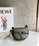 Loewe Gate Dual Mini Bag in Green Calfskin with Jacquard Shoulder Strap